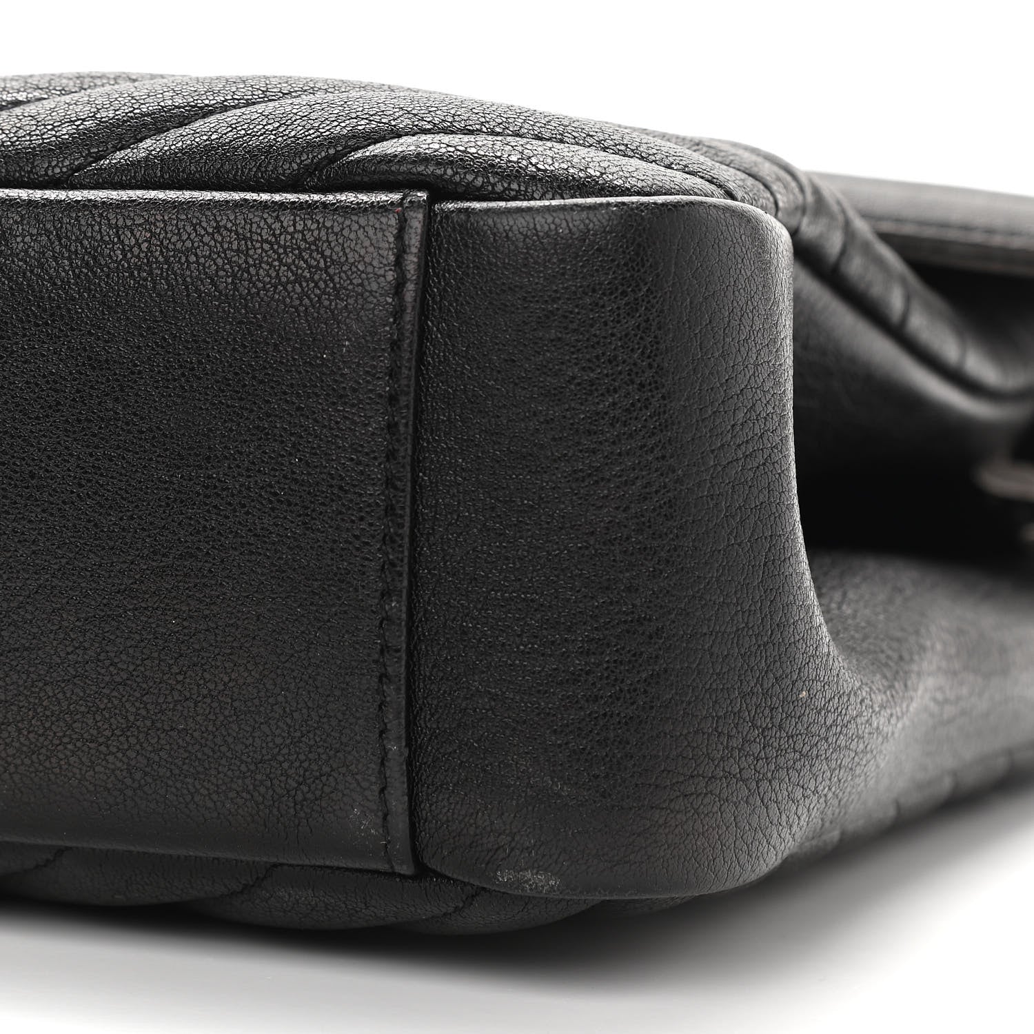 Saint Laurent Sheepskin Matelasse Chevron Monogram Large College Satchel Black 11 of 16