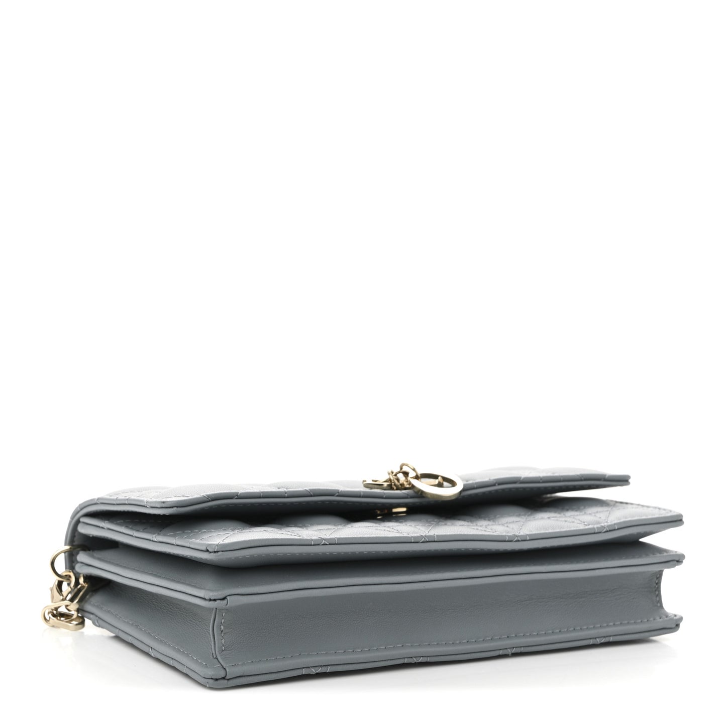 Lambskin Cannage Mini My Dior Top Handle Clutch Cloud Blue