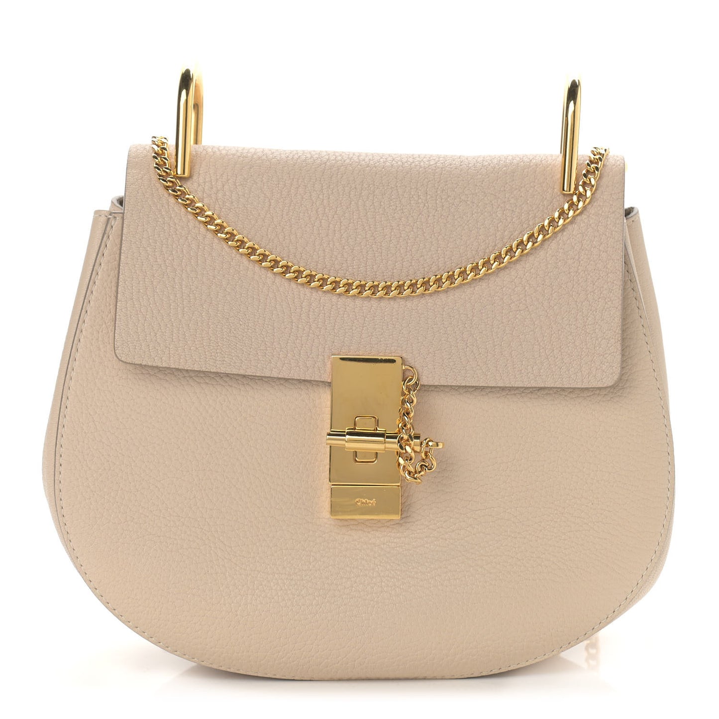 Grained Lambskin Drew Shoulder Bag Biscotti Beige