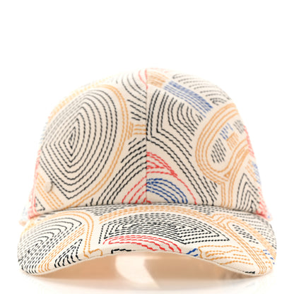 Hermes Cotton Eperon D'Or Embroidered Tess Cap 57 Blanc Casse 3 of 9