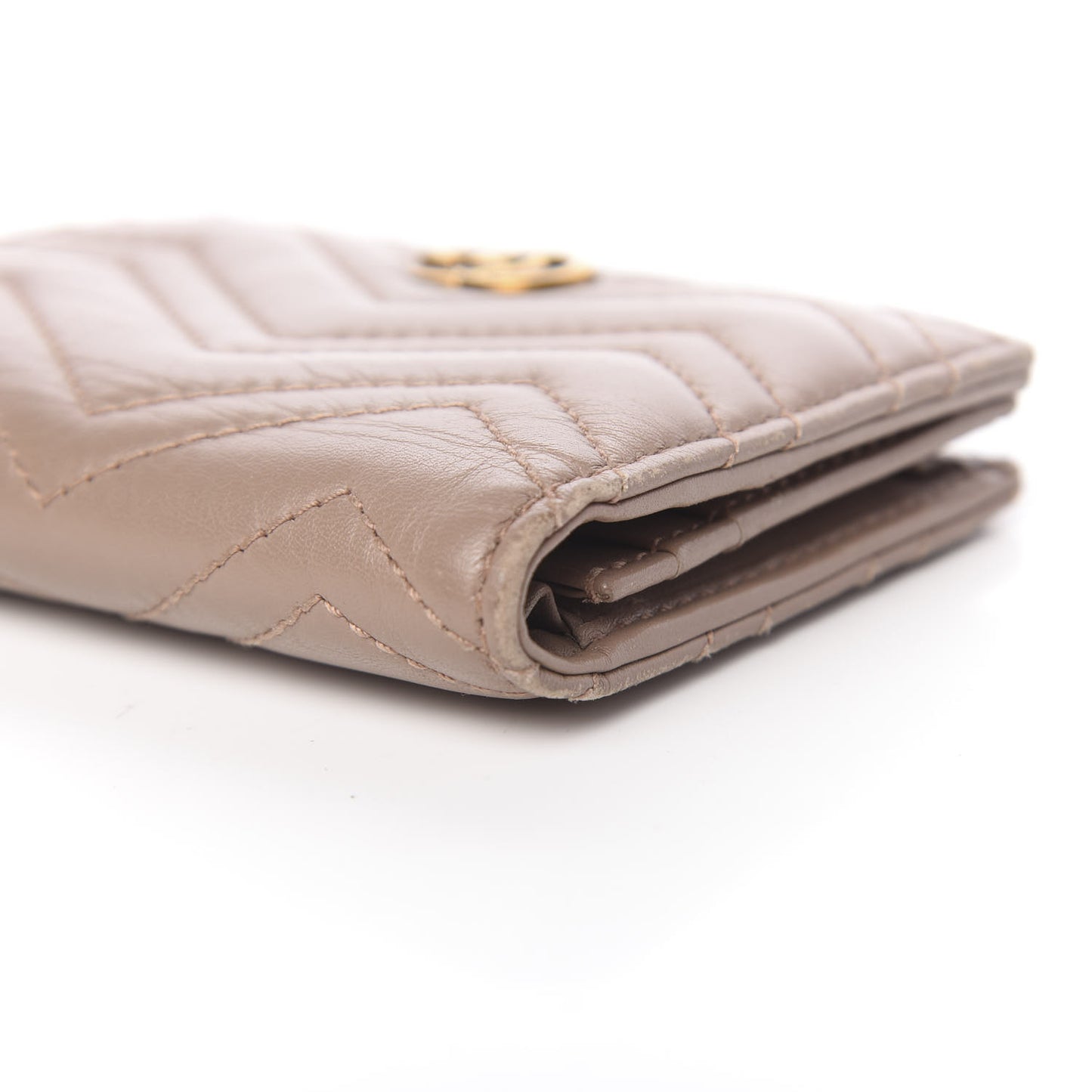 Calfskin Matelasse GG Marmont Card Case Porcelain Rose
