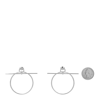 Hermes Sterling Silver MM Loop Earrings 2 of 5