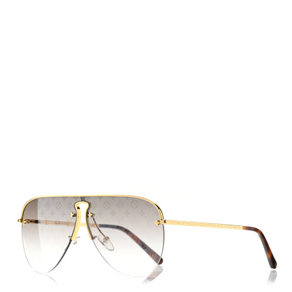 Louis Vuitton Grease Mask Sunglasses Z1469U Gold 1 of 10