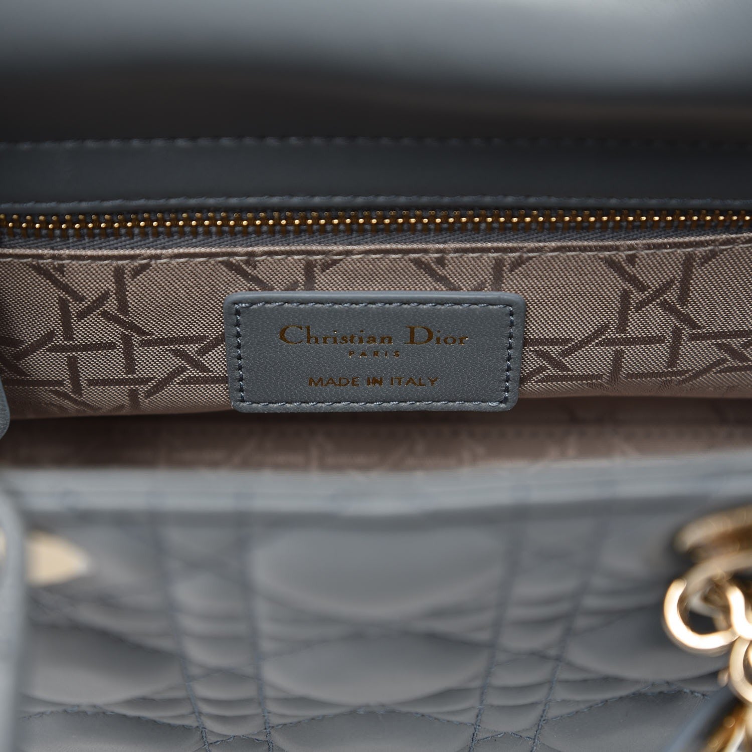 Christian Dior Lambskin Cannage Small My Lady Dior Blue Grey 7 of 10