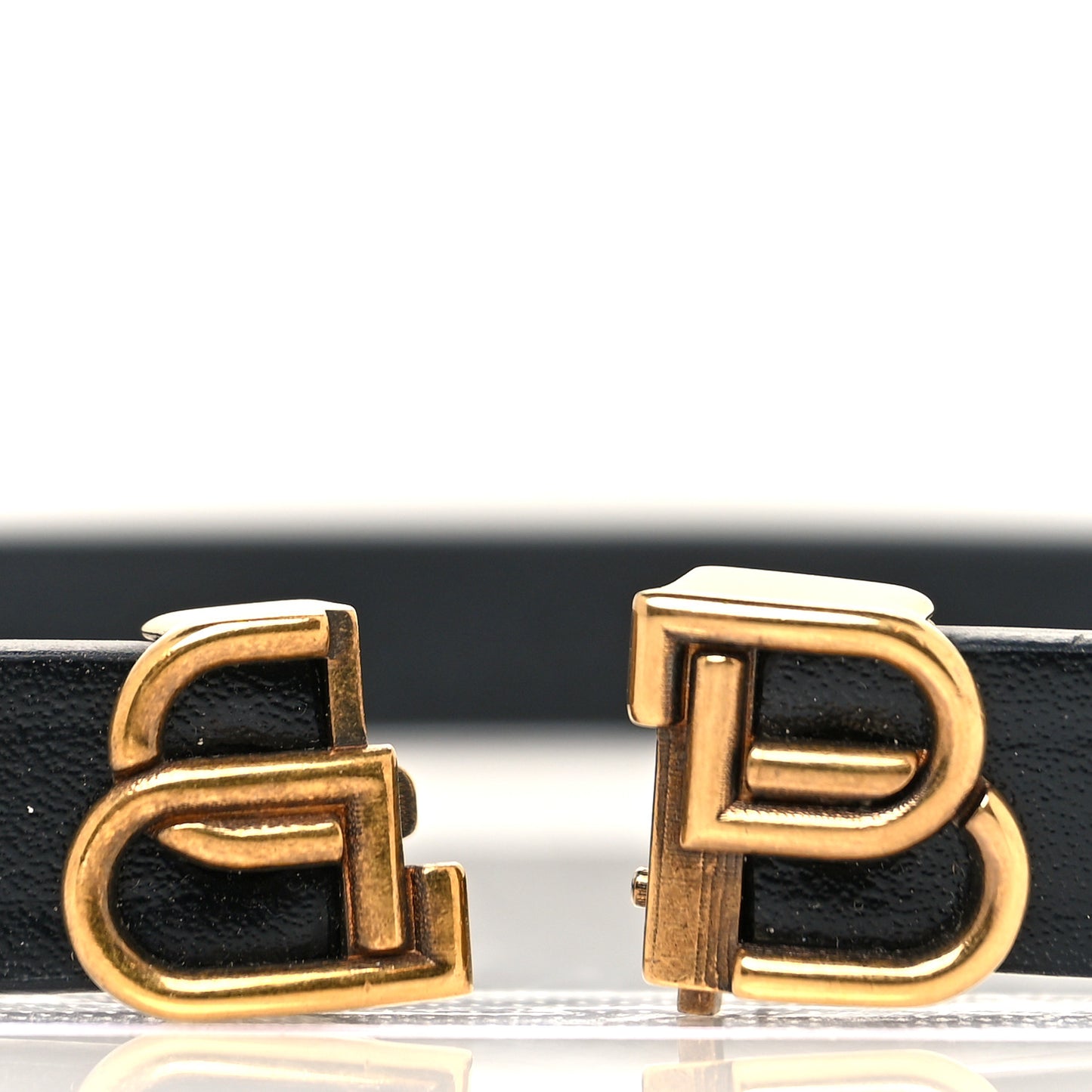 Calfskin BB Wrap Bracelet L Black