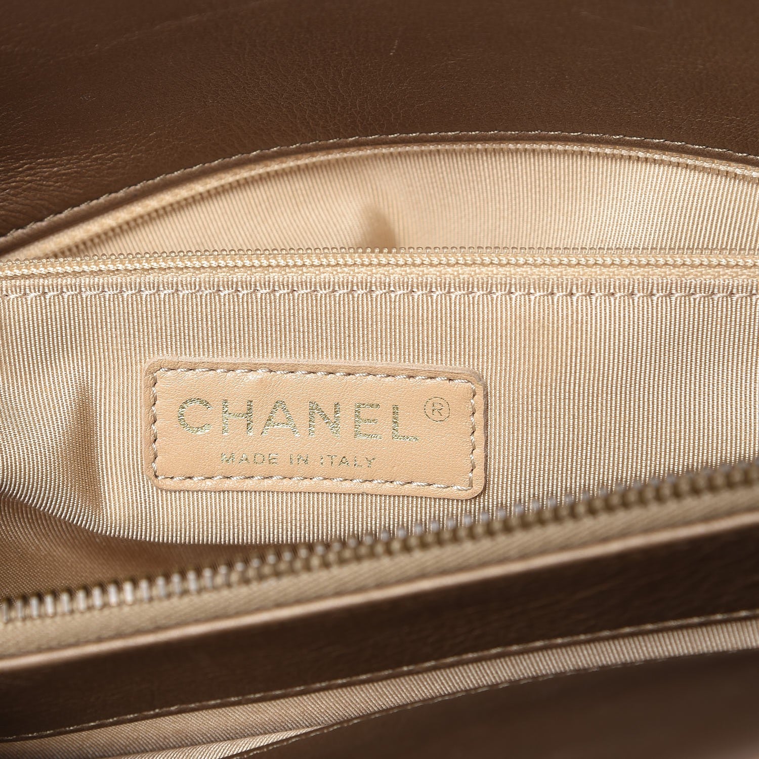 Chanel Metallic Calfskin Quilted Large CC Crown Tote Gold 6 of 14