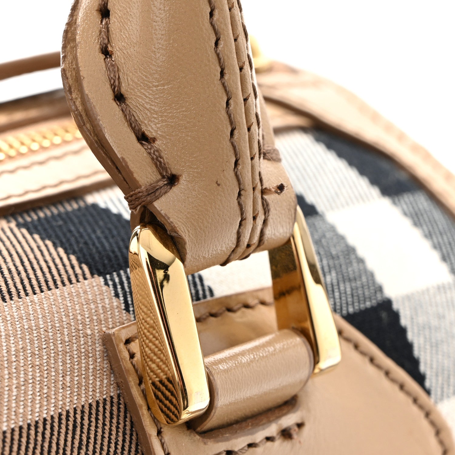 Burberry House Check Bridle Calfskin Medium Alchester Bowling Bag Trench 13 of 14