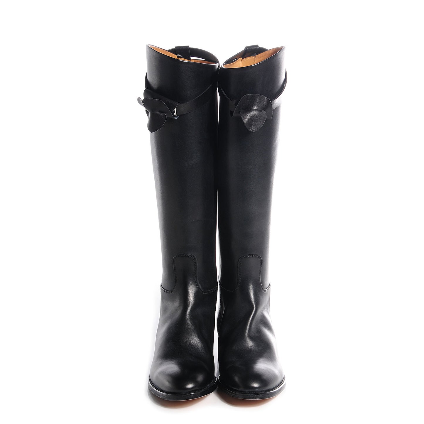 Box Calfskin Equestrian Jumping Boots 40.5 Black