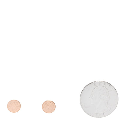 Hermes 18K Rose Gold TPM Ex-Libris Stud Earrings 2 of 5