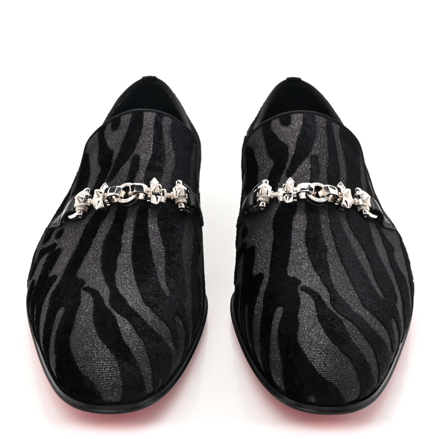 Christian Louboutin Velvet Quagga Mens Equiswing Flat Loafers 44.5 Black 2 of 8