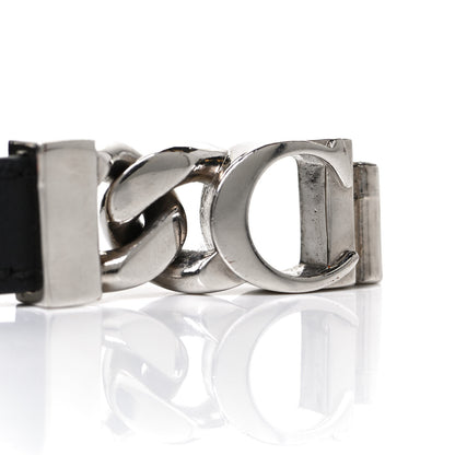 Christian Dior Calfskin Metal Danseuse Etoile Chain Bracelet Black Silver 4 of 6