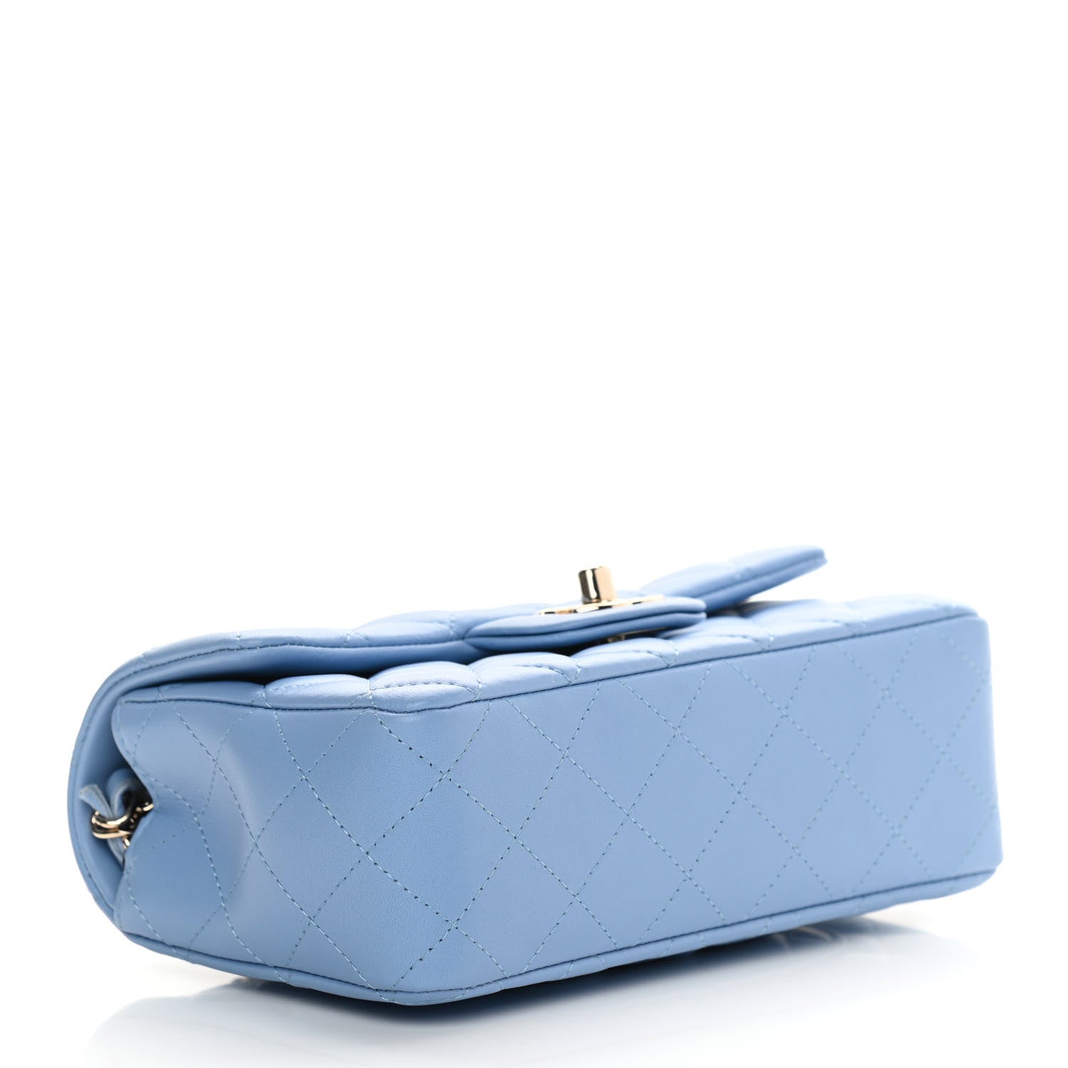 Chanel Lambskin Quilted Mini Rectangular Flap Light Blue 3 of 13
