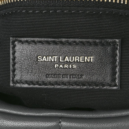 Saint Laurent Lambskin Quilted Small Loulou Puffer Monogram Chain Satchel Storm 7 of 12