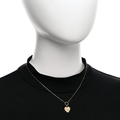 Foundrae 18K Yellow Gold Diamond Initial H Miniature Heart Drop Pendant Necklace 2 of 5