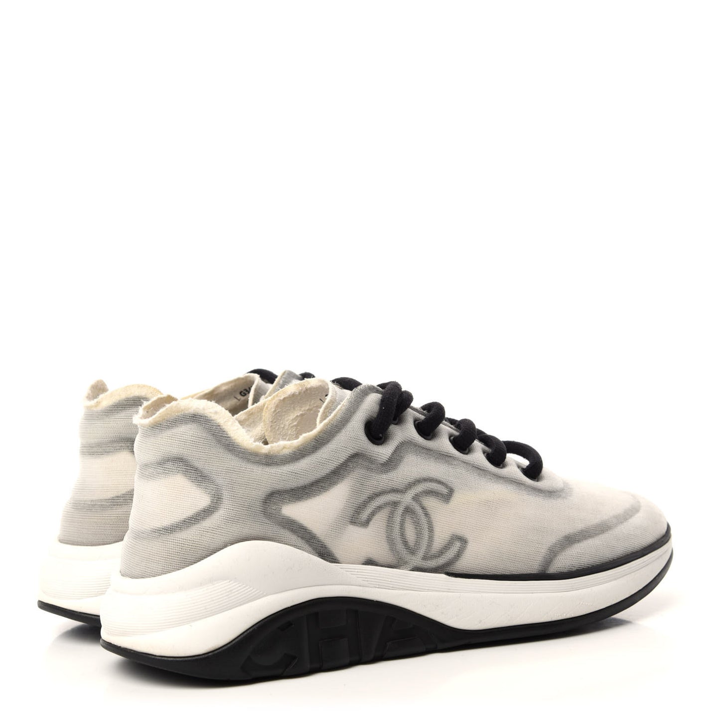 Mesh Lyrca Womens Logo Sneakers 37.5 White Grey