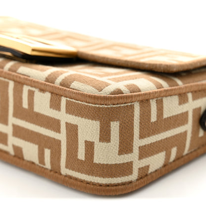 Fendi Fabric Jacquard FF 1974 Mini Baguette Beige Sand 10 of 11