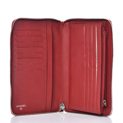 Chanel Caviar Quilted Large Zip Around Organizer Wallet Red 5 of 19
