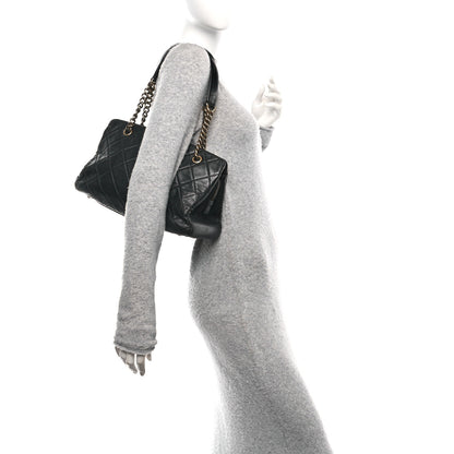 Chanel Calfskin Quilted Small CC Crown Tote Black 3 of 11