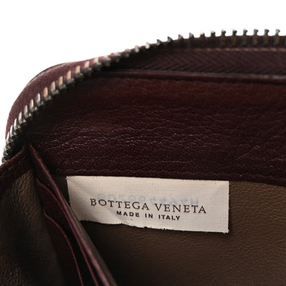 Bottega Veneta Grained Calfskin Zip Around Wallet Burgundy Black 6 of 7