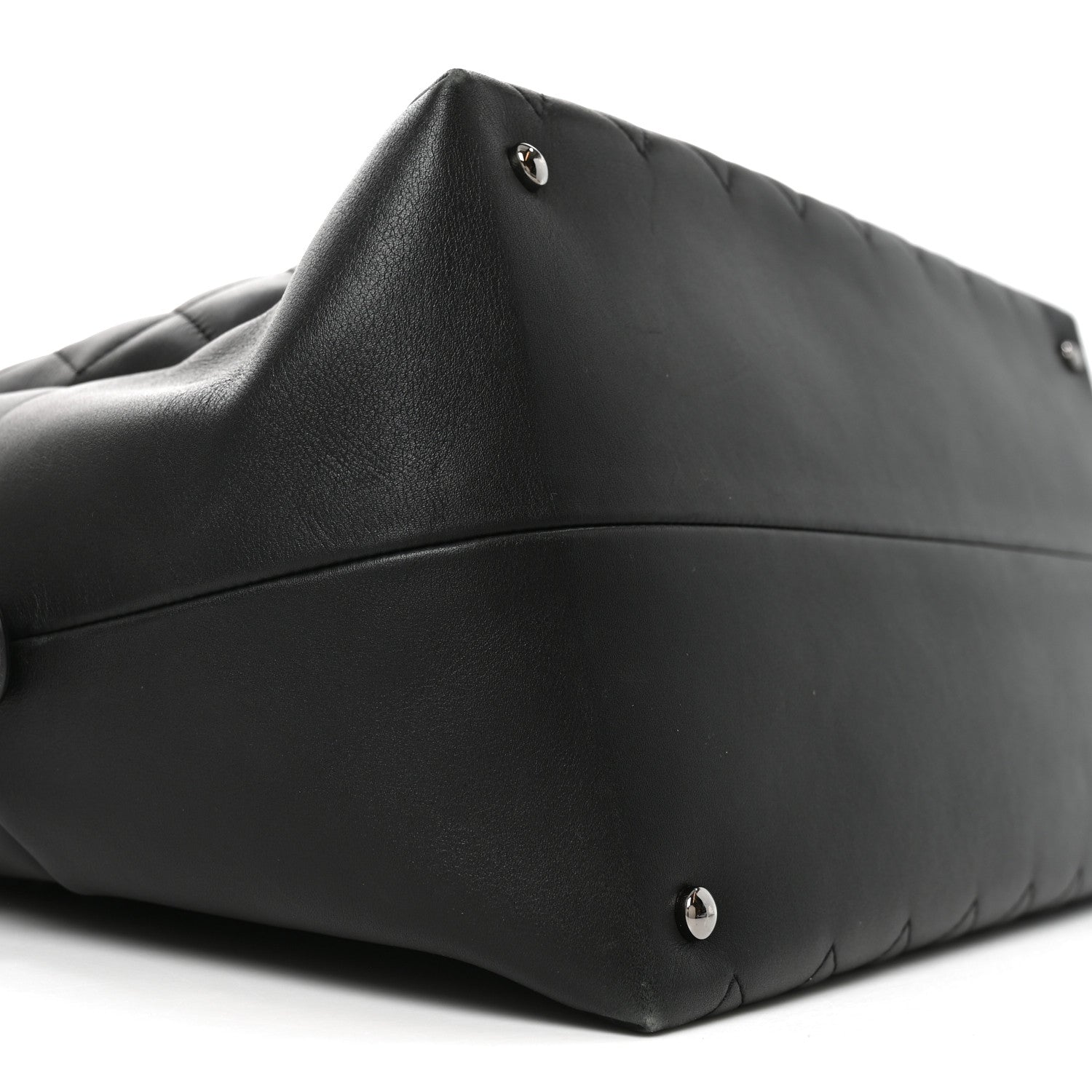 Chanel Calfskin Quilted Feather Weight Bowling Bag Black 9 of 10