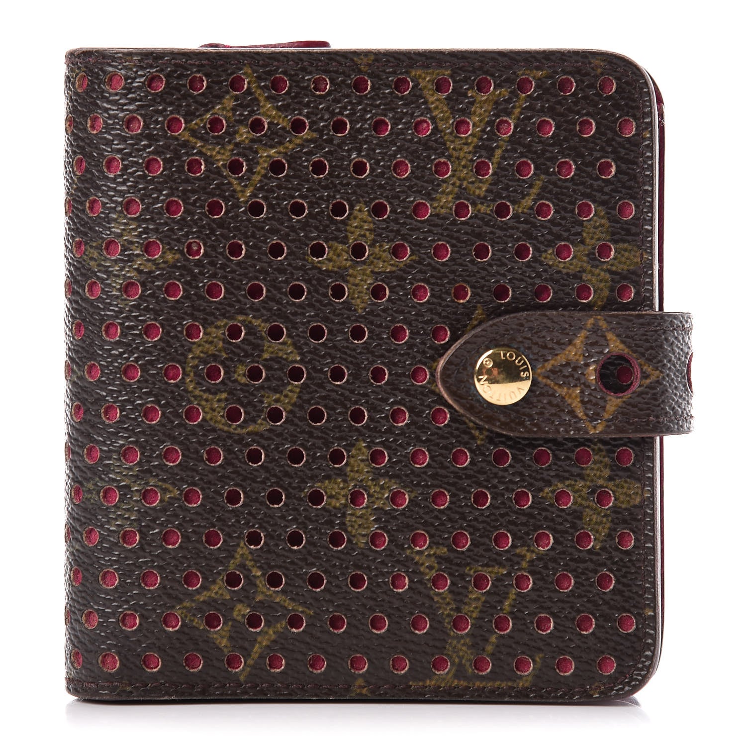 Louis Vuitton Monogram Perforated Compact Zipped Wallet Fuchsia 1 of 6