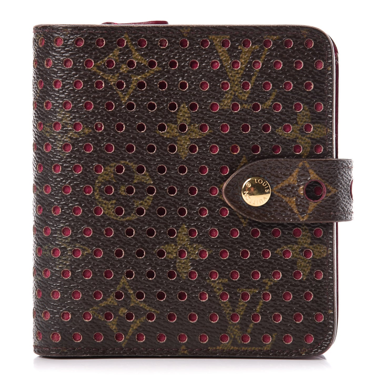 Monogram Perforated Compact Zipped Wallet Fuchsia