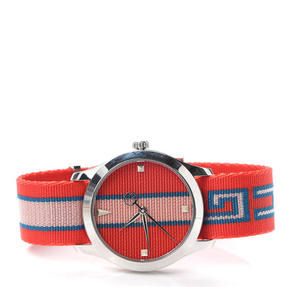 Gucci Stainless Steel Nylon 38mm G-Timeless Web Quartz Watch Red 2 of 6