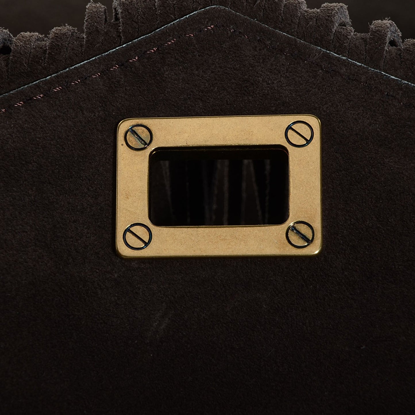 Suede Fringed PS1 Crossbody Pouch Messenger Bark