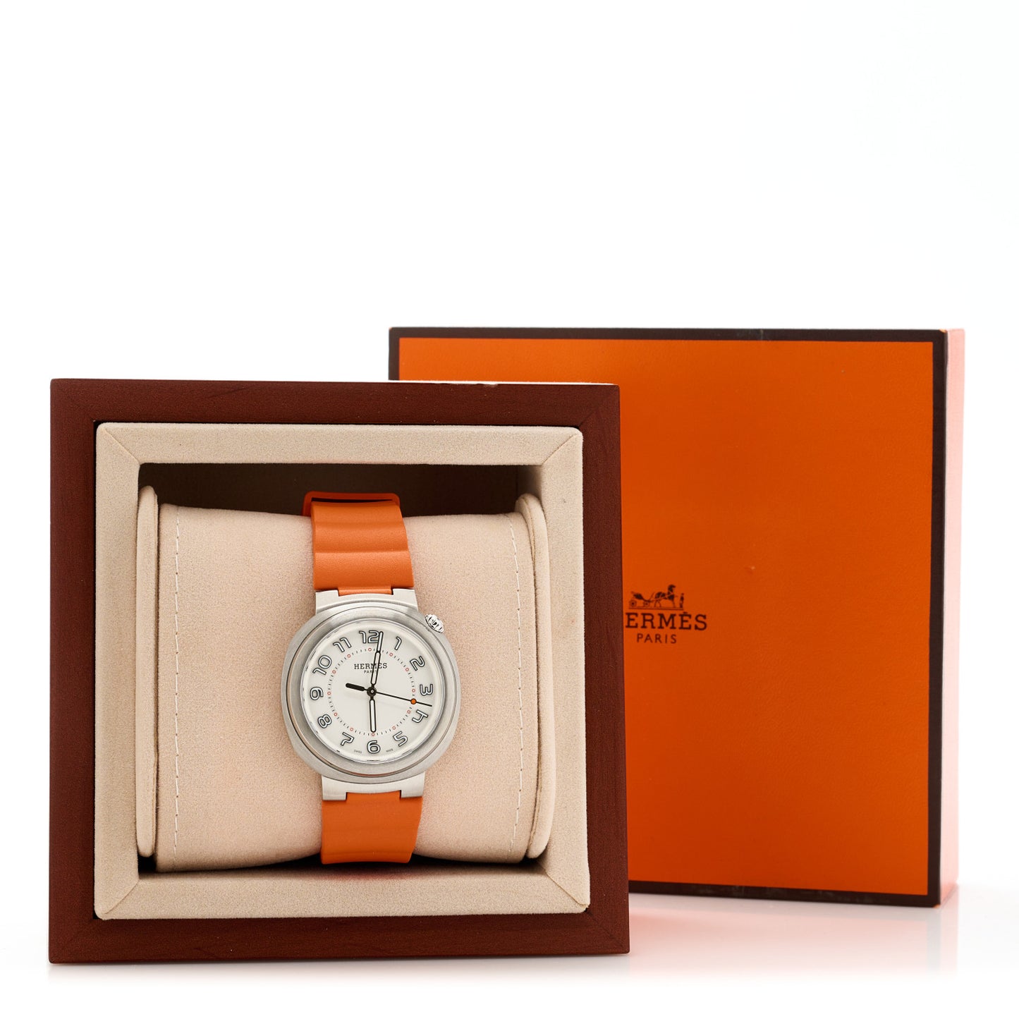 Stainless Steel Rubber 36mm Cut Automatic Watch Orange