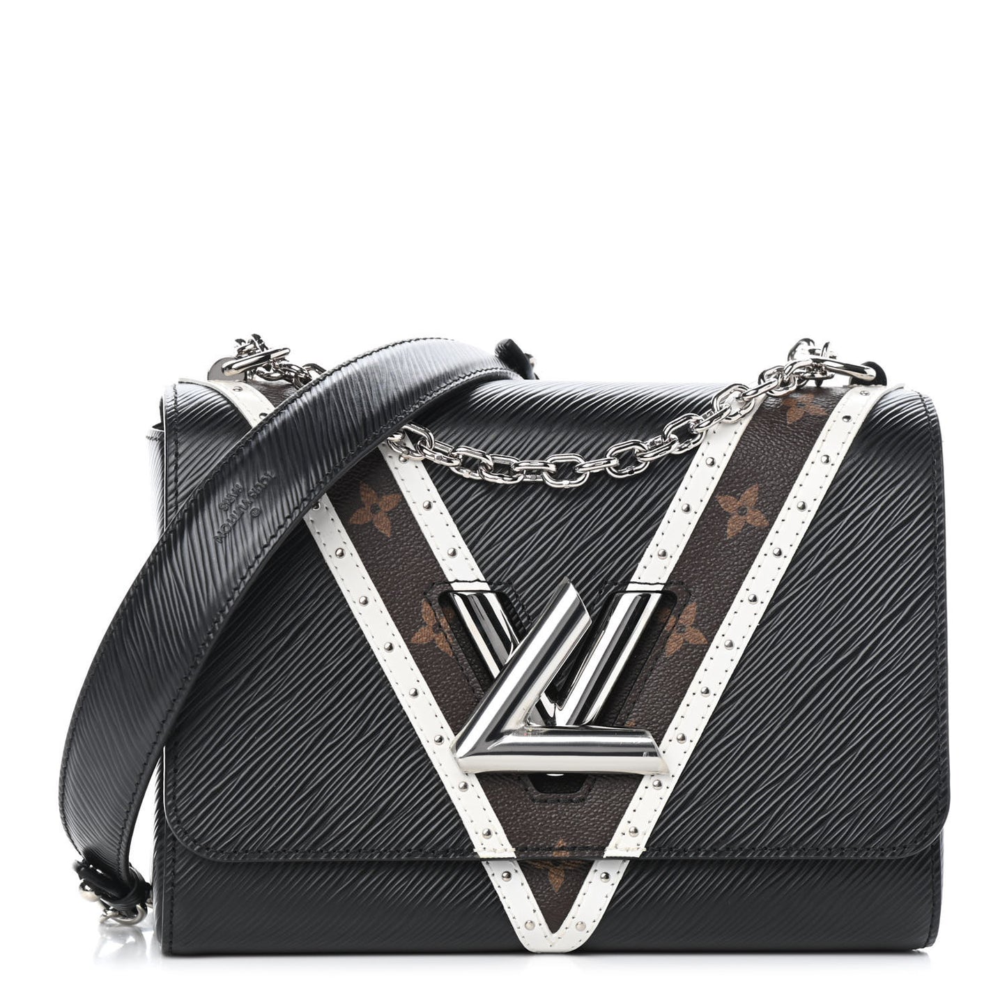 Epi Monogram Twist Shoulder Bag MM Black
