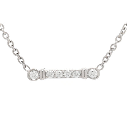 Tiffany Platinum Diamond Fleur de Lis Key Bar Pendant Necklace 3 of 4