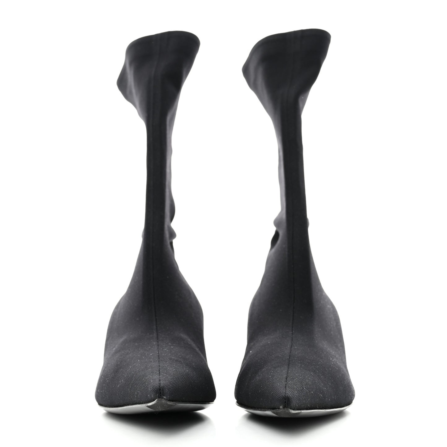 Jersey Crepe Extreme Pointed Toe Knife Booties 36 Black
