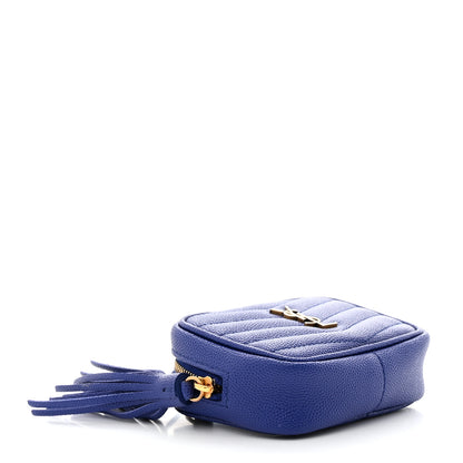 Saint Laurent Grain De Poudre Matelasse Monogram Baby Lou Camera Bag Sapphire Blue 4 of 8