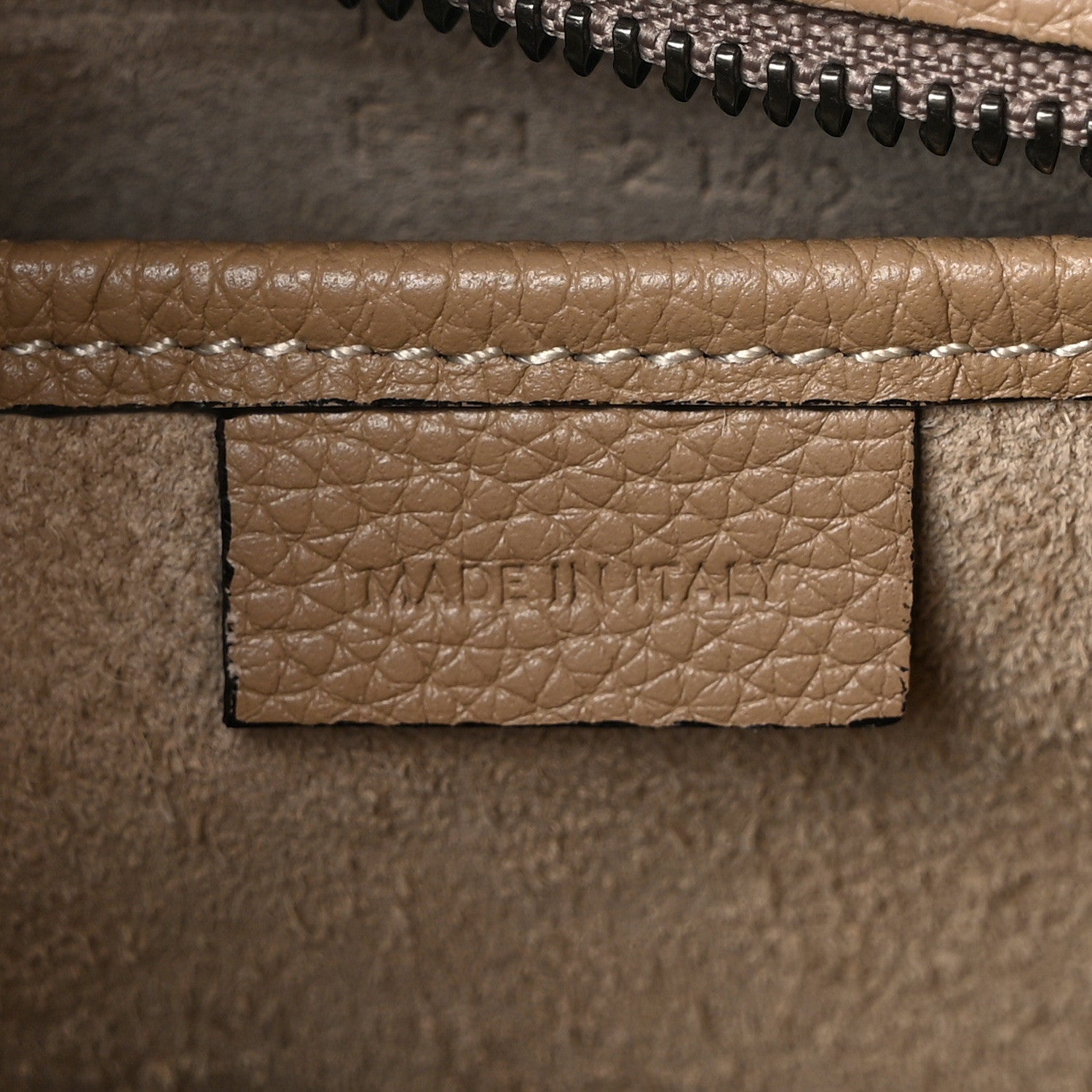 Celine Drummed Calfskin Nano Luggage Dune 7 of 13