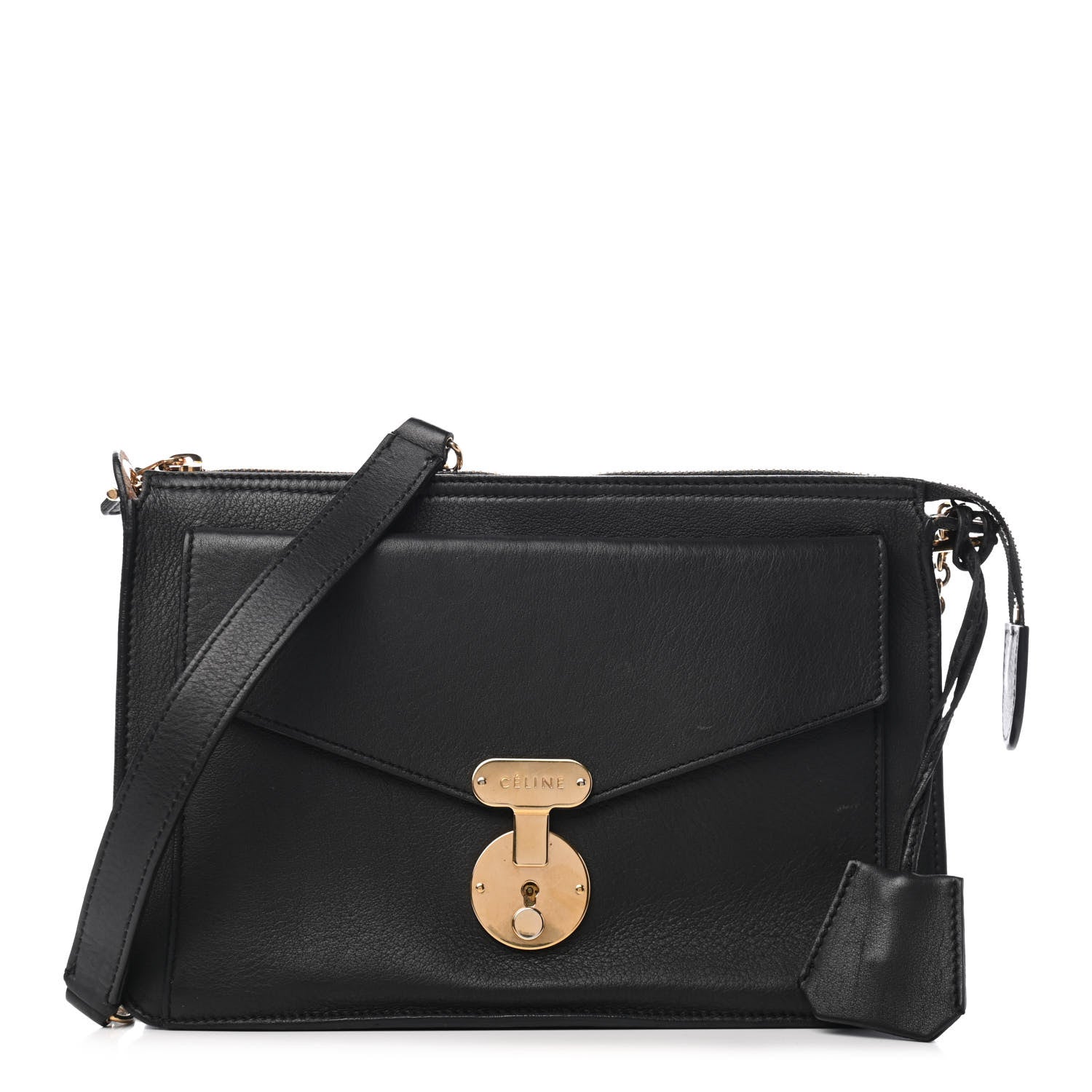 Celine Calfskin Envelope Shoulder Bag Black 1 of 14