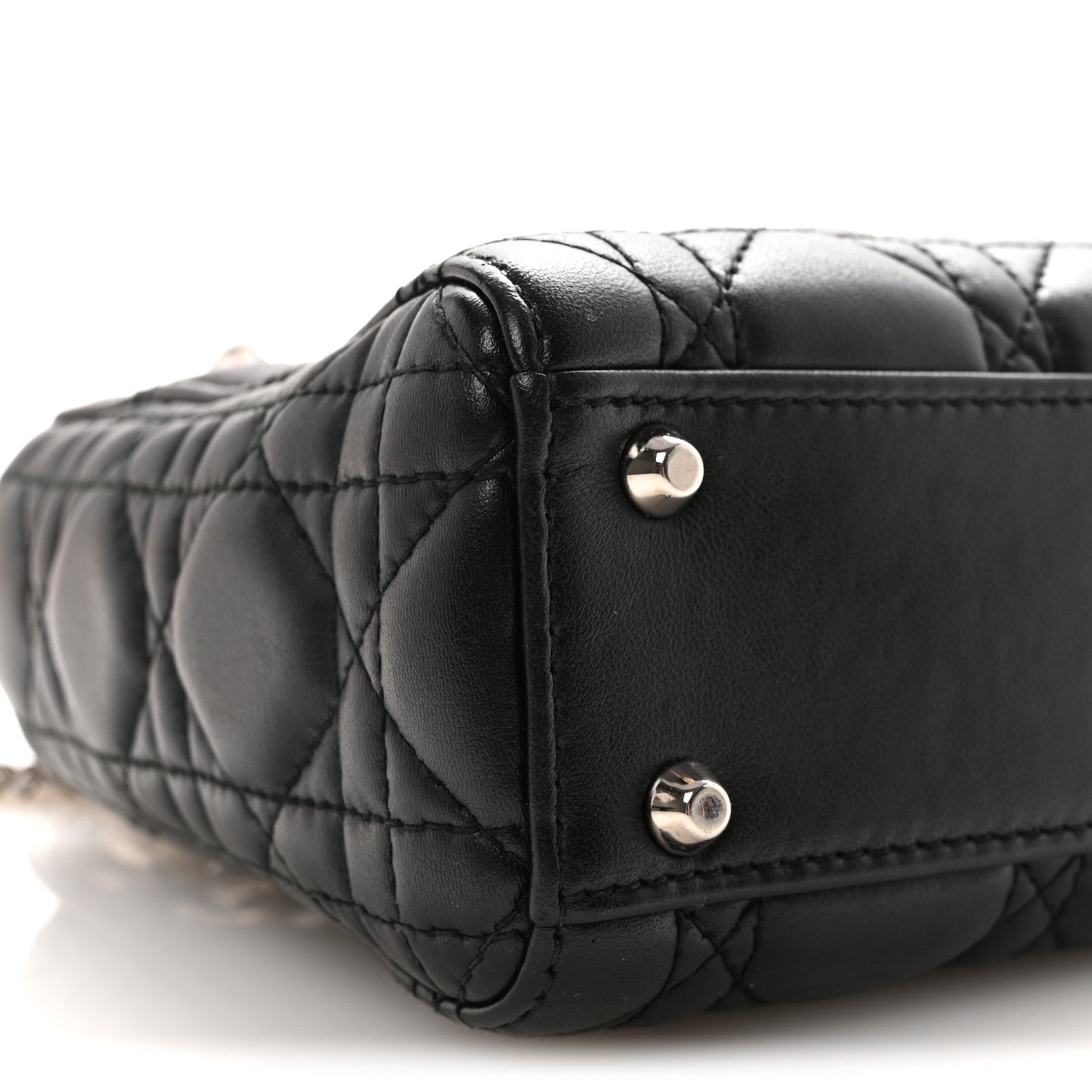 Christian Dior Lambskin Cannage Mini Lady Dior Black 8 of 9