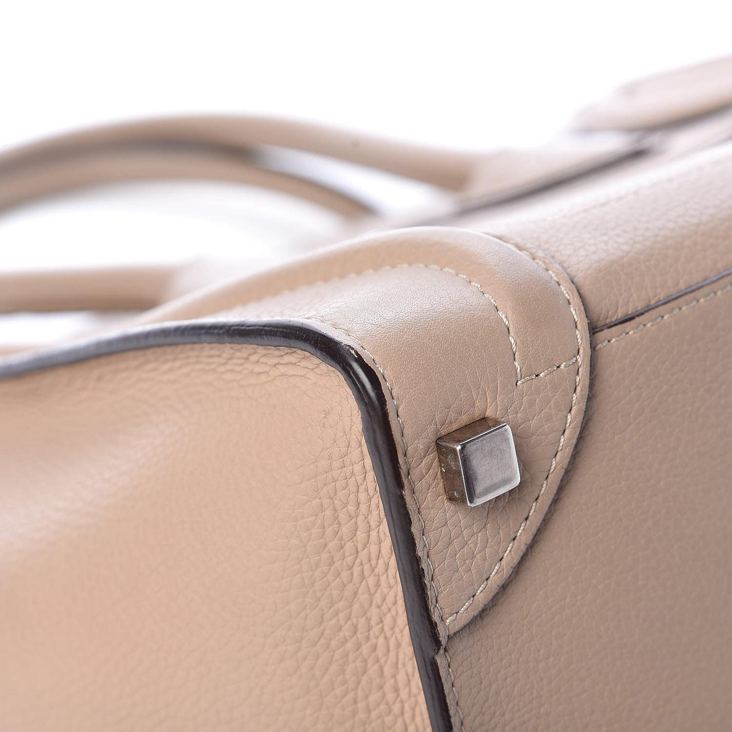 Celine Drummed Calfskin Micro Luggage Dune 10 of 17