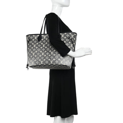 Louis Vuitton Denim Monogram Jacquard Neverfull MM Grey 2 of 11