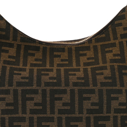 Fendi Fabric Jacquard Vitello Grace FF 1974 Small Fendigraphy Hobo Bag Tobacco Moro Ebano 8 of 10
