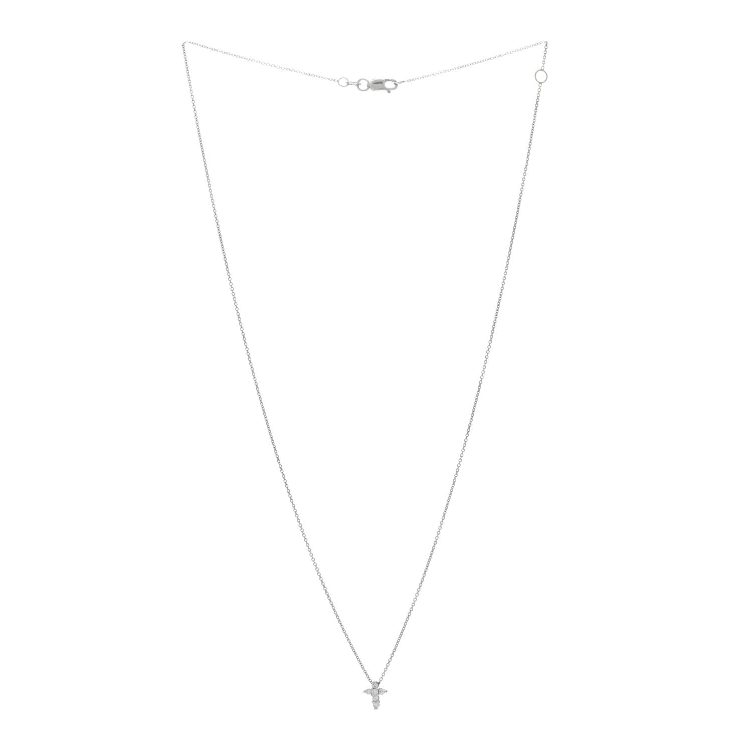 Roberto Coin 18K White Gold Diamond Tiny Treasures Baby Cross Pendant Necklace 2 of 3