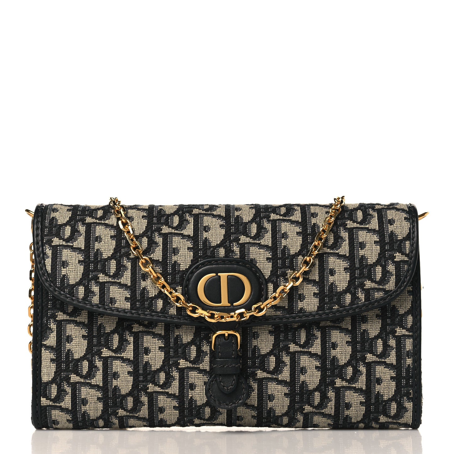 Oblique Bobby East West Pouch With Chain Blue