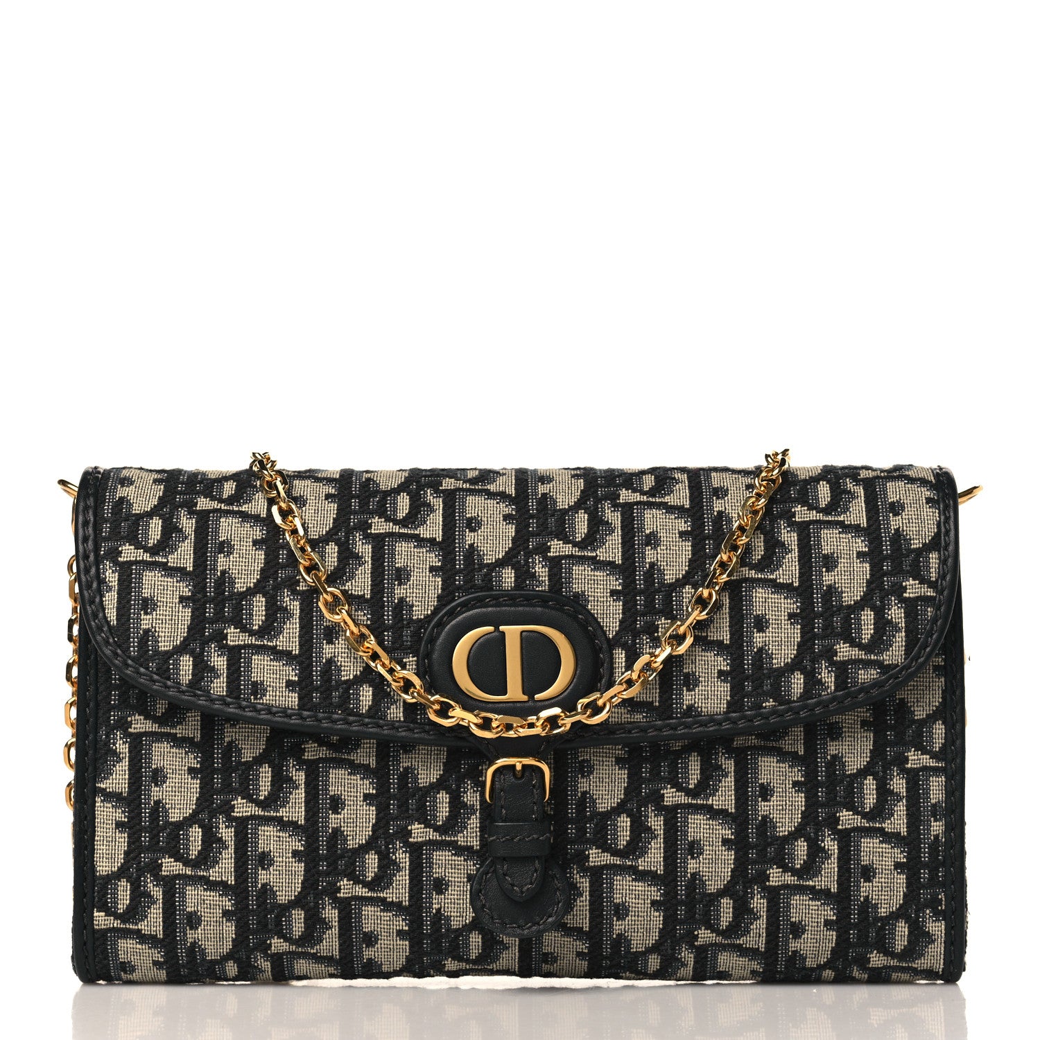 Christian Dior Oblique Bobby East West Pouch With Chain Blue 2 of 10