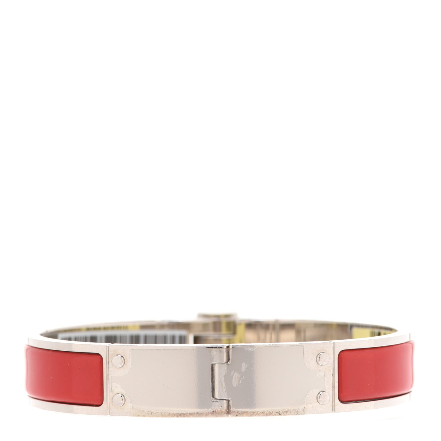 Enamel Charniere Uni Narrow Hinged Bracelet M Rouge Amarante
