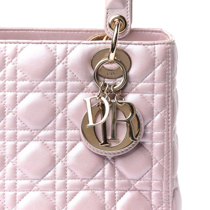 Christian Dior Pearly Lambskin Cannage Medium Lady Dior Lotus 18 of 22