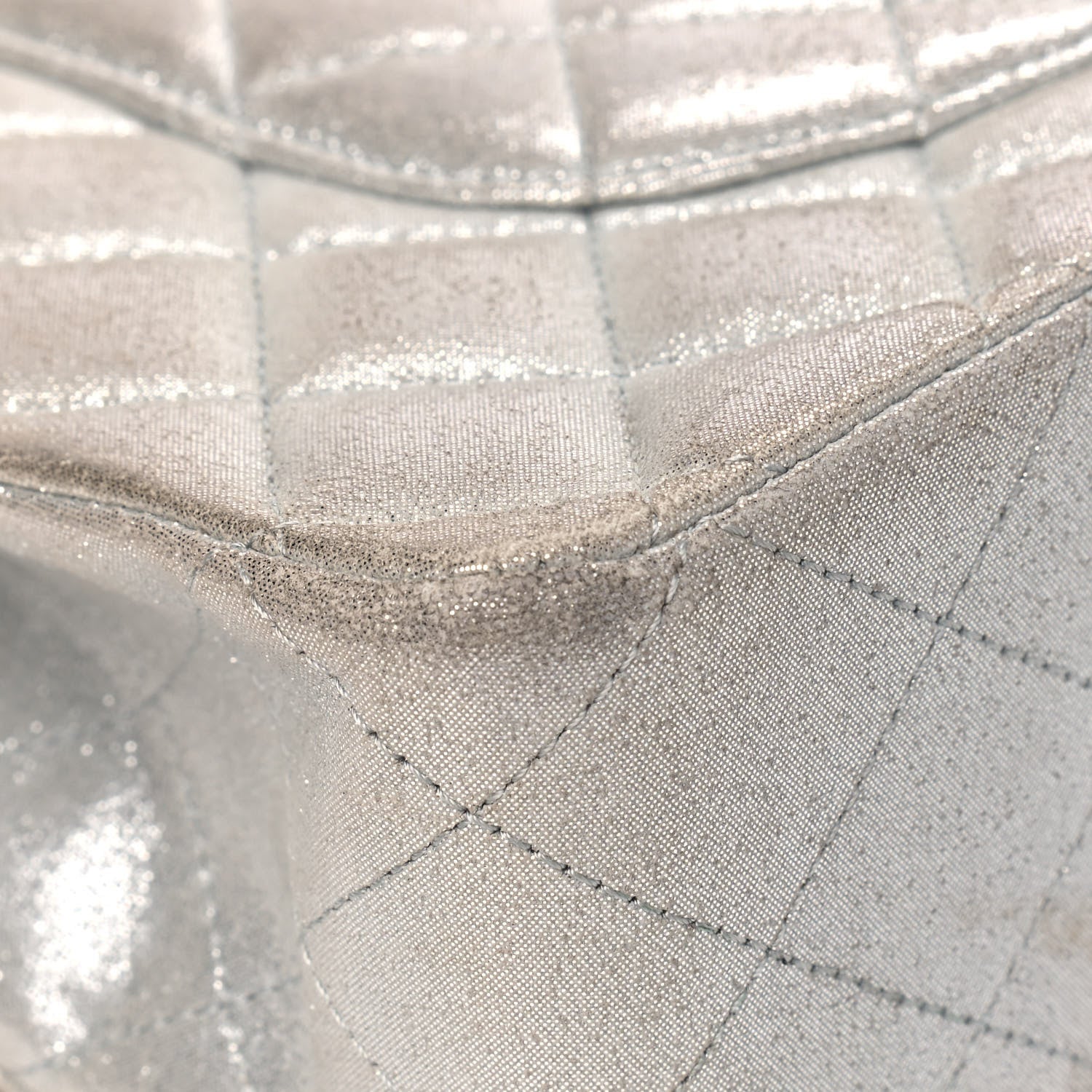 Chanel Iridescent Calfskin Quilted Medium Double Flap Silver 8 of 11