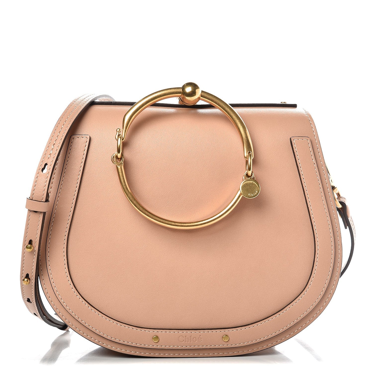 Chloe Calfskin Suede Medium Nile Bracelet Bag Biscotti Beige 1 of 6