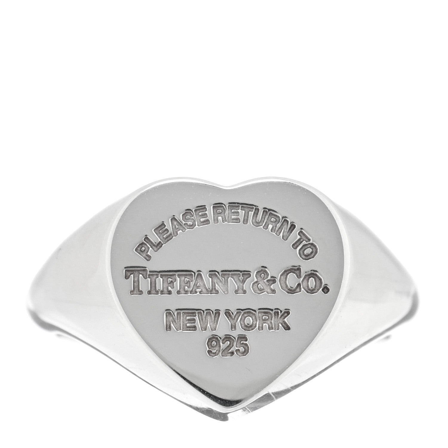 Tiffany Sterling Silver Return to Tiffany Heart Signet Ring 47 4 1 of 5