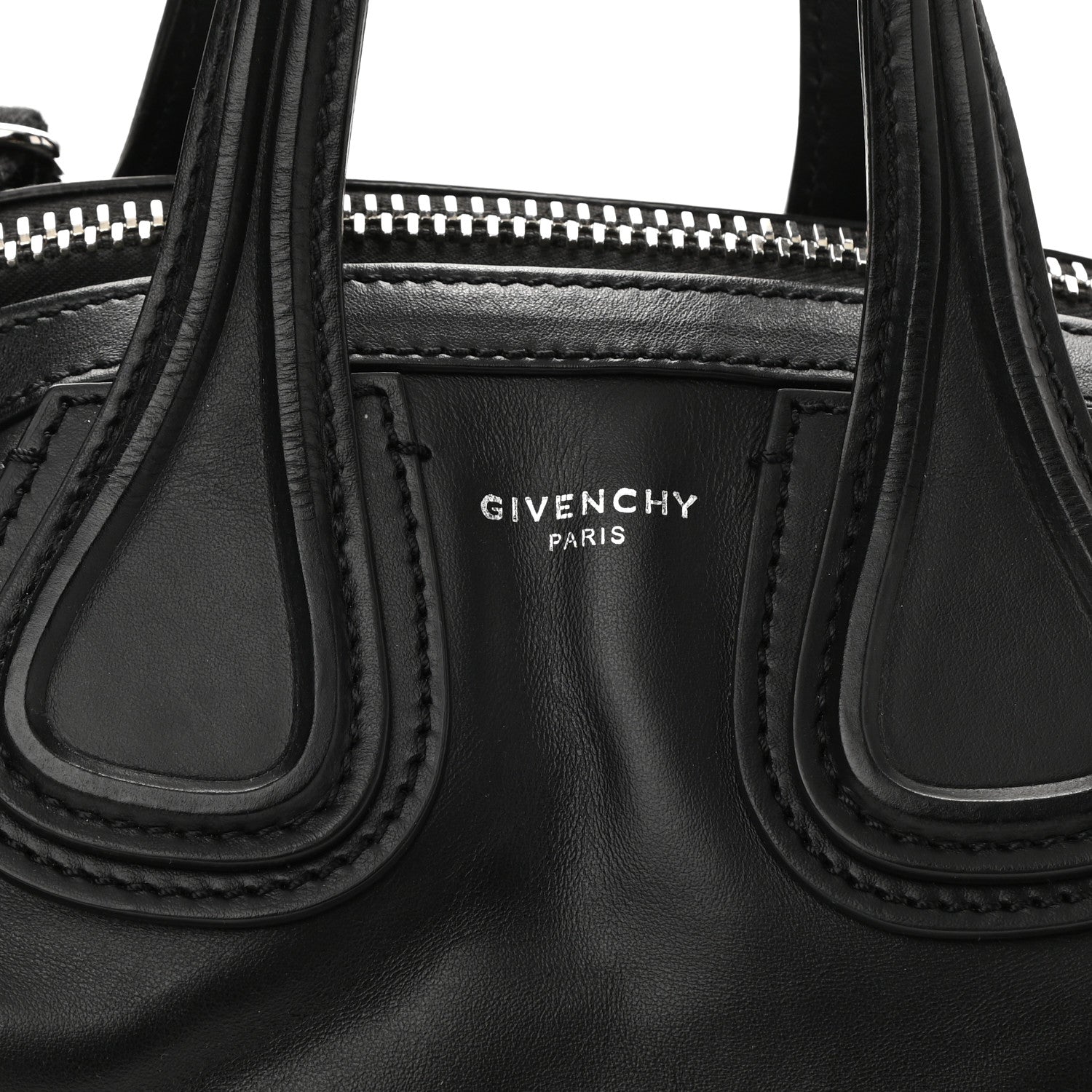 Givenchy Waxed Calfskin Small Nightingale Logo Strap Black 9 of 9