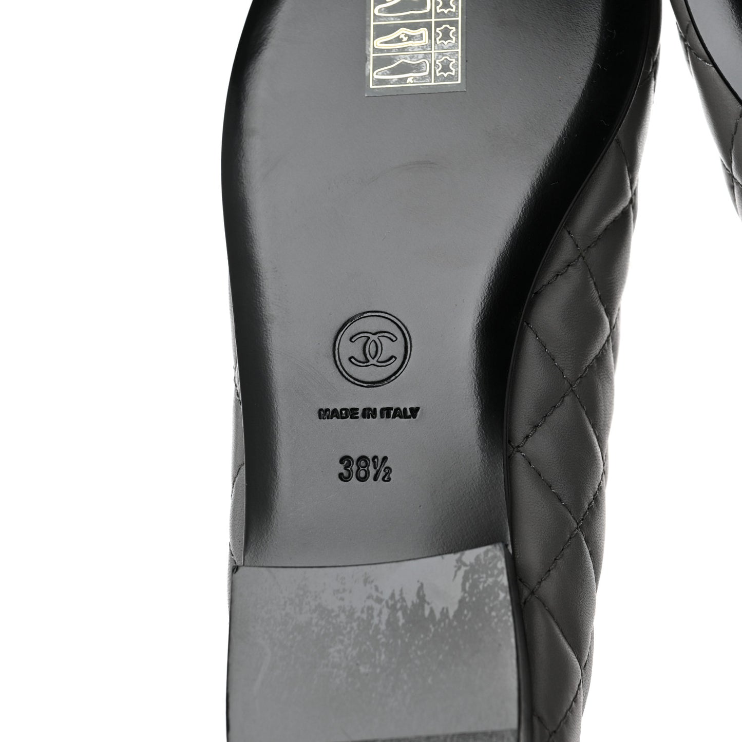 Lambskin Quilted CC Cap Toe Ballerina Flats 38.5 Grey
