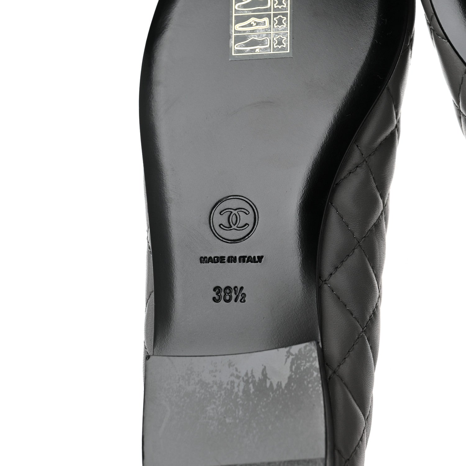 Chanel Lambskin Quilted CC Cap Toe Ballerina Flats 38.5 Grey 6 of 8
